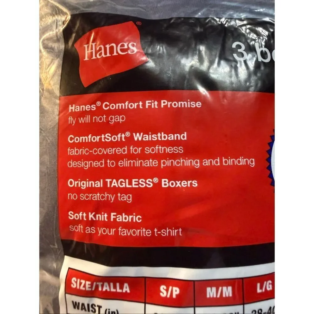Hanes Men’s (6) Boxers Navy/Blue Sz S NIP